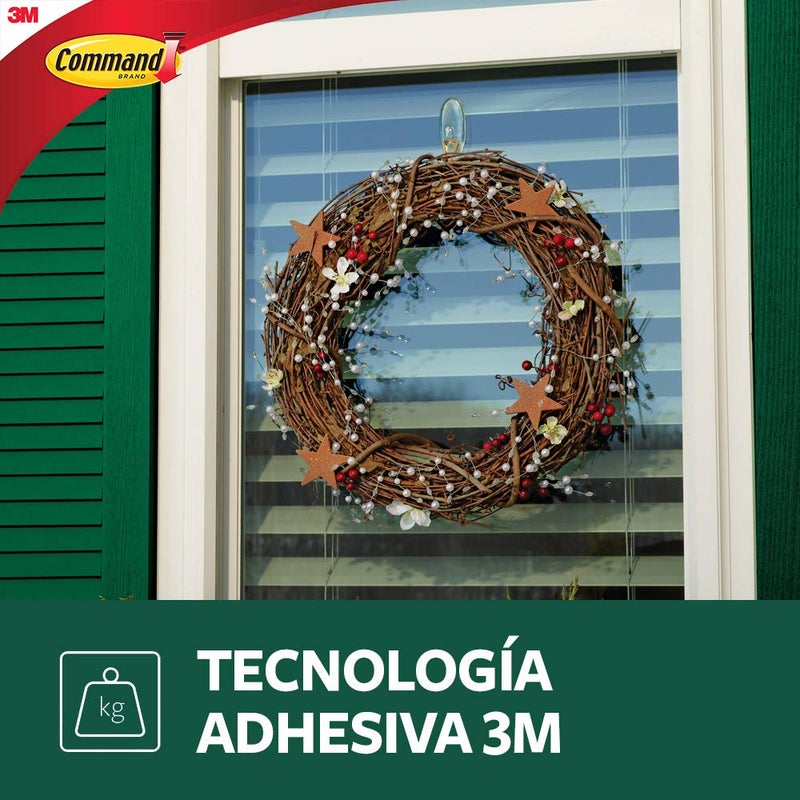 كوماند خطافات نوافذ خارجية شفافة متوسطة الحجم من كوماند، رقم الموديل 17091Clr-Aw، عبوة من قطعتين - Image 2