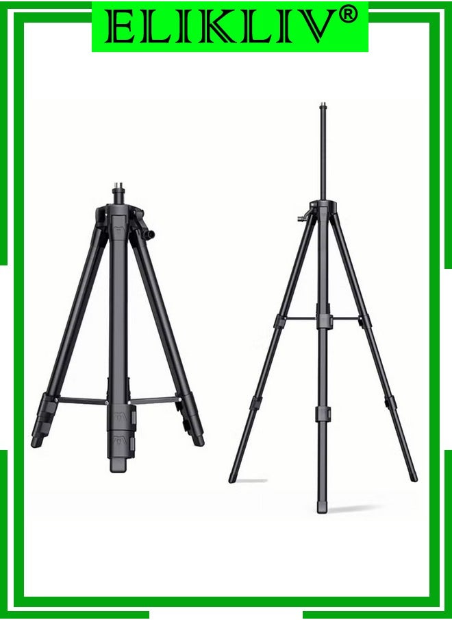 ELIKLIV Laser level tripod,tripod lightweight adjustable stand line lasers camera, with handle and bubble level, with 5/8"-11 male thread and 1/4"-11 screw adapter, carrying Bag Included  - Image 1