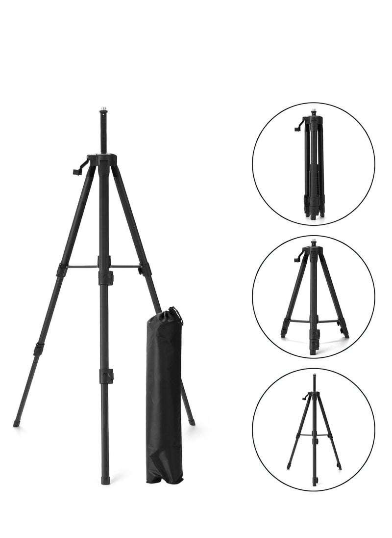 ELIKLIV Laser level tripod,tripod lightweight adjustable stand line lasers camera, with handle and bubble level, with 5/8"-11 male thread and 1/4"-11 screw adapter, carrying Bag Included  - Image 5