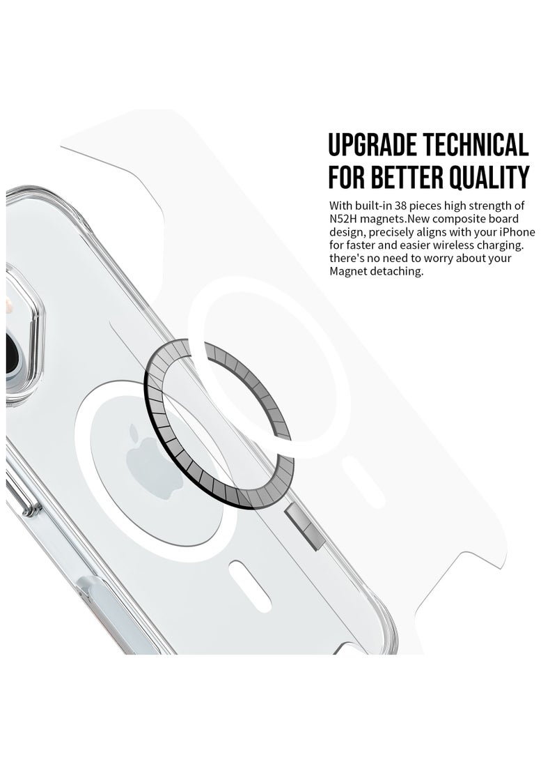 glassology - iPhone 16 MagSafe Clear Case with Screen Protector Slim Shockproof Wireless Charging Compatible Anti-Yellowing Protective Bundle - Image 1
