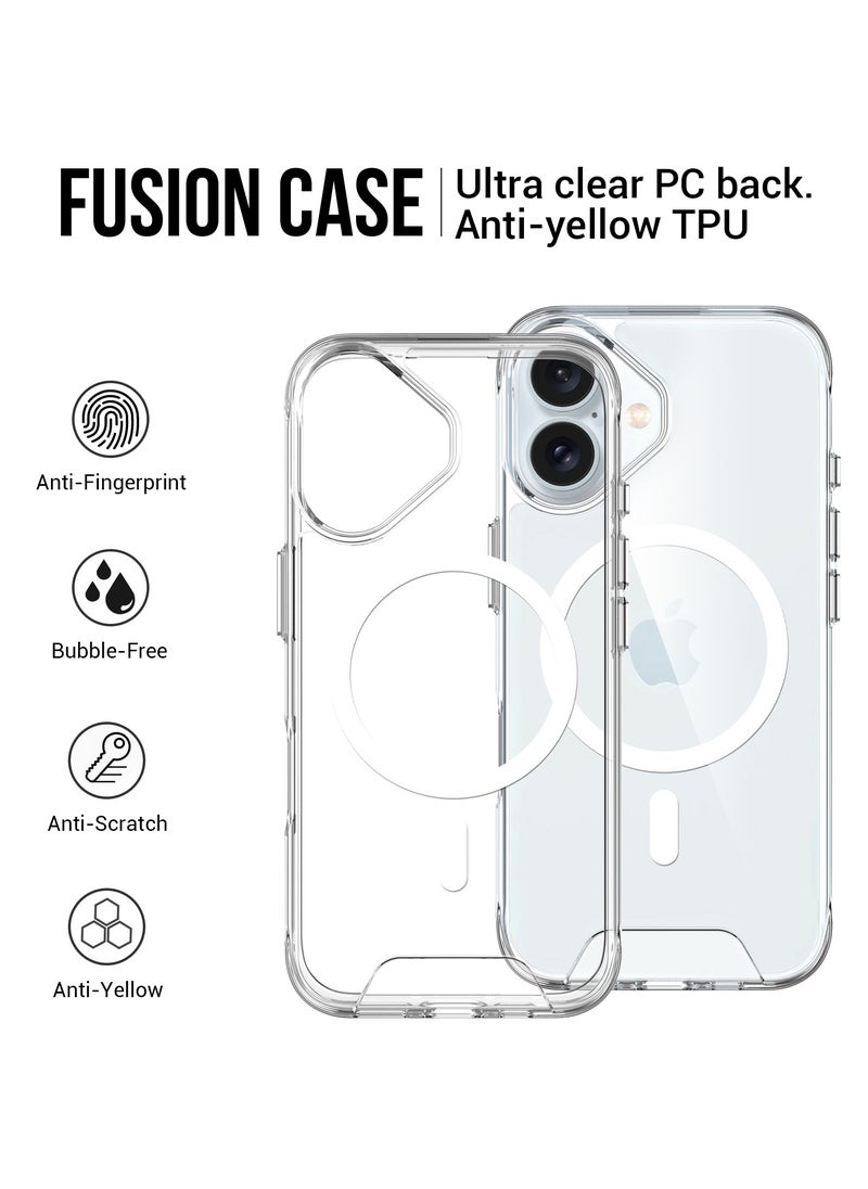 glassology - iPhone 16 MagSafe Clear Case with Screen Protector Slim Shockproof Wireless Charging Compatible Anti-Yellowing Protective Bundle - Image 1