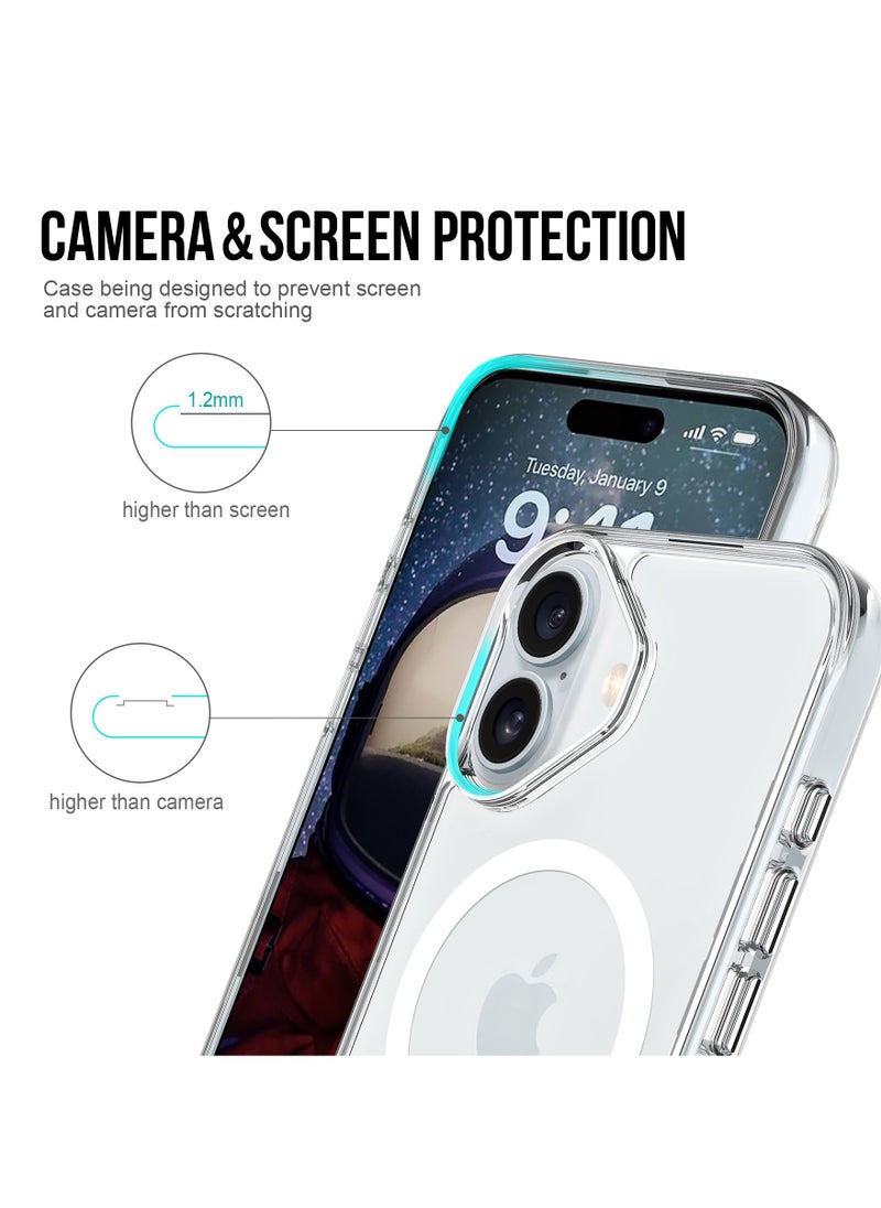 glassology - iPhone 16 MagSafe Clear Case with Screen Protector Slim Shockproof Wireless Charging Compatible Anti-Yellowing Protective Bundle - Image 1
