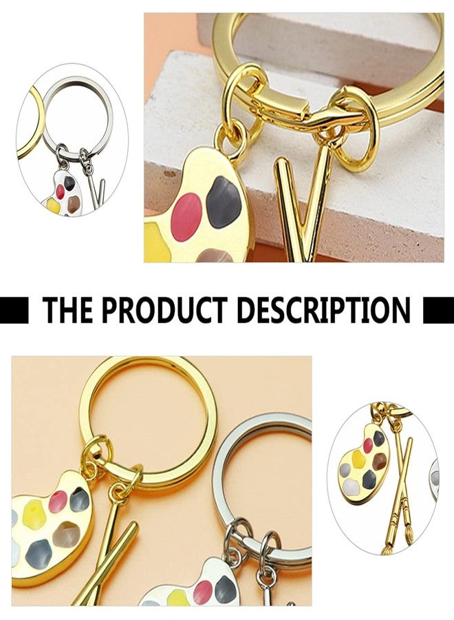 BESTOYARD 2Pcs Creative Metal Palette Keychain Set Artist Color Wheel Key Rings for Art Supplies Organizer and - Image 5
