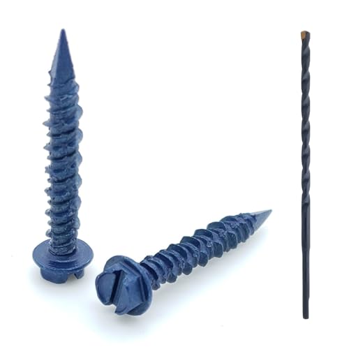BCP Fasteners 3/16" x 1-1/4" Concrete Screws 100Pack with Drill Bit for Easy Installation, Hex Head Diamond Tip Concrete Anchors, Rust Resistance, Versatile for Brick & Block(BCP486) - Image 4
