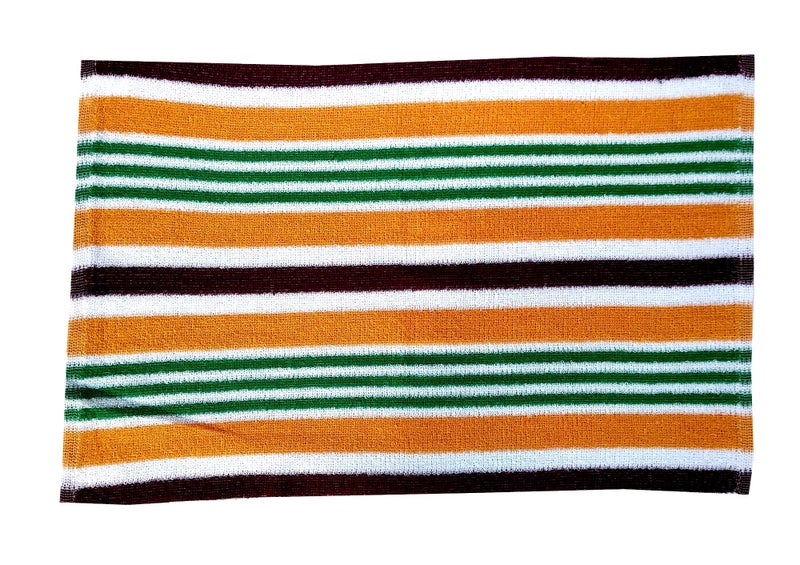 Space Fly Knitted Striped Pure Cotton Hand Towels Soft and High Absrobent for Wash Basin and Bathroom (Set of 5) (Size:16 X 24 inch_Multi Color - Image 5