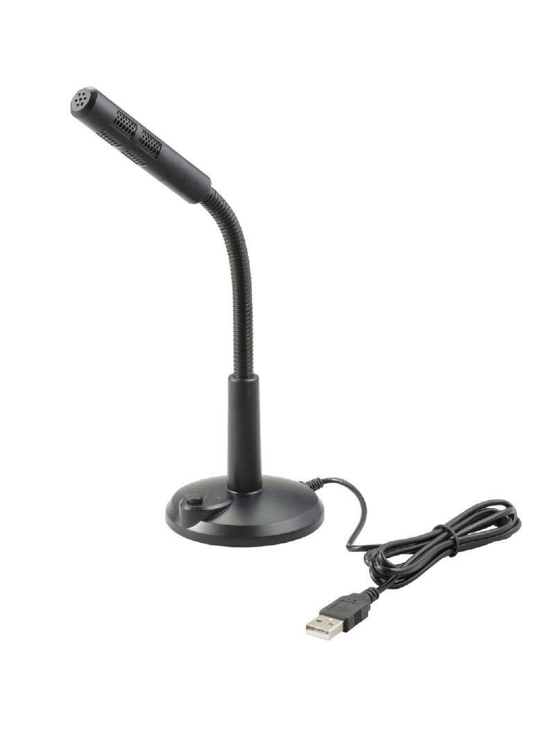 Multimedia Wired Handsfree Condenser Microphone Mic with Stand and 3.5mm Connecter for PC Laptop - Image 1