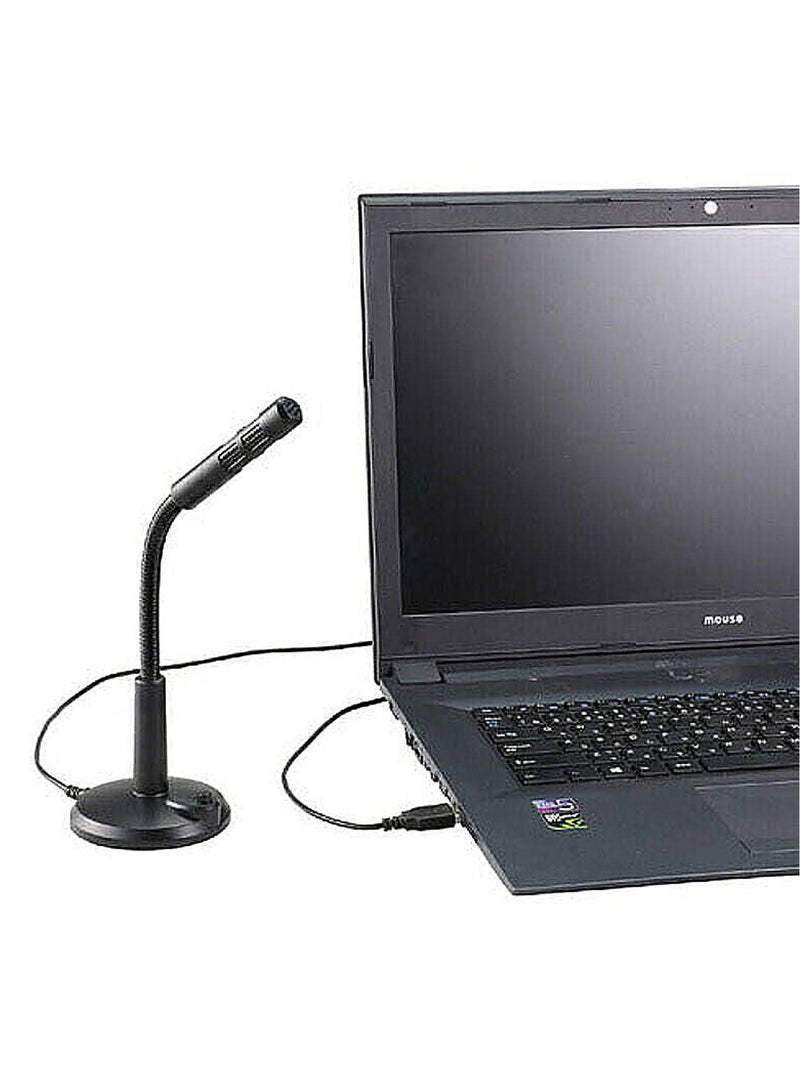 Multimedia Wired Handsfree Condenser Microphone Mic with Stand and 3.5mm Connecter for PC Laptop - Image 3