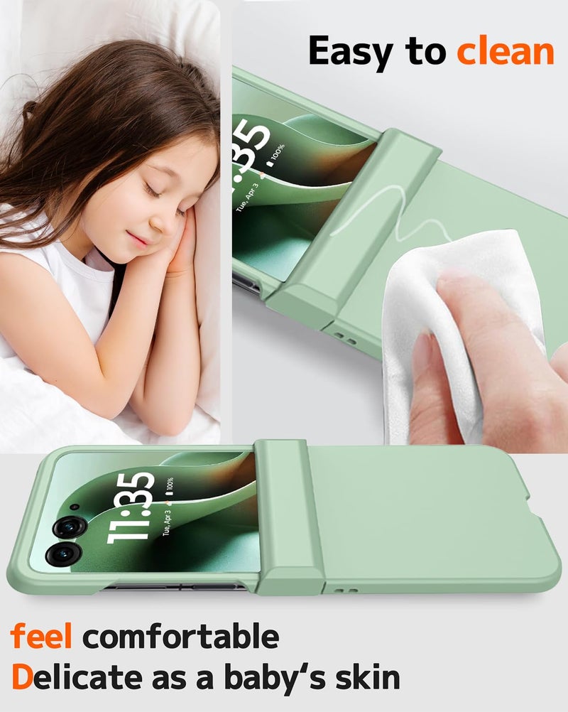 NINKI Moto Razr 60 Ultra Case 2025 with Hinge Protector,Moto Razr Ultra 2025 Phone Cases for Motorola Razr 60 Ultra 2025 Cover Women,Slim Hinge Protection for Motorola Razr 60 Ultra Phone Case Green - Image 4