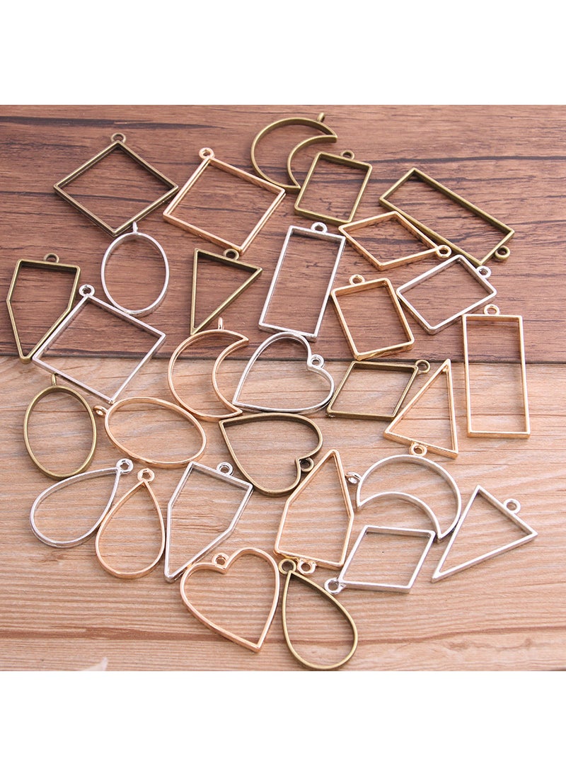 Generic - 7-Color DIY Alloy Jewelry Geometric Mold Frames 60 pieces/Pack 2 pieces per model - Image 1