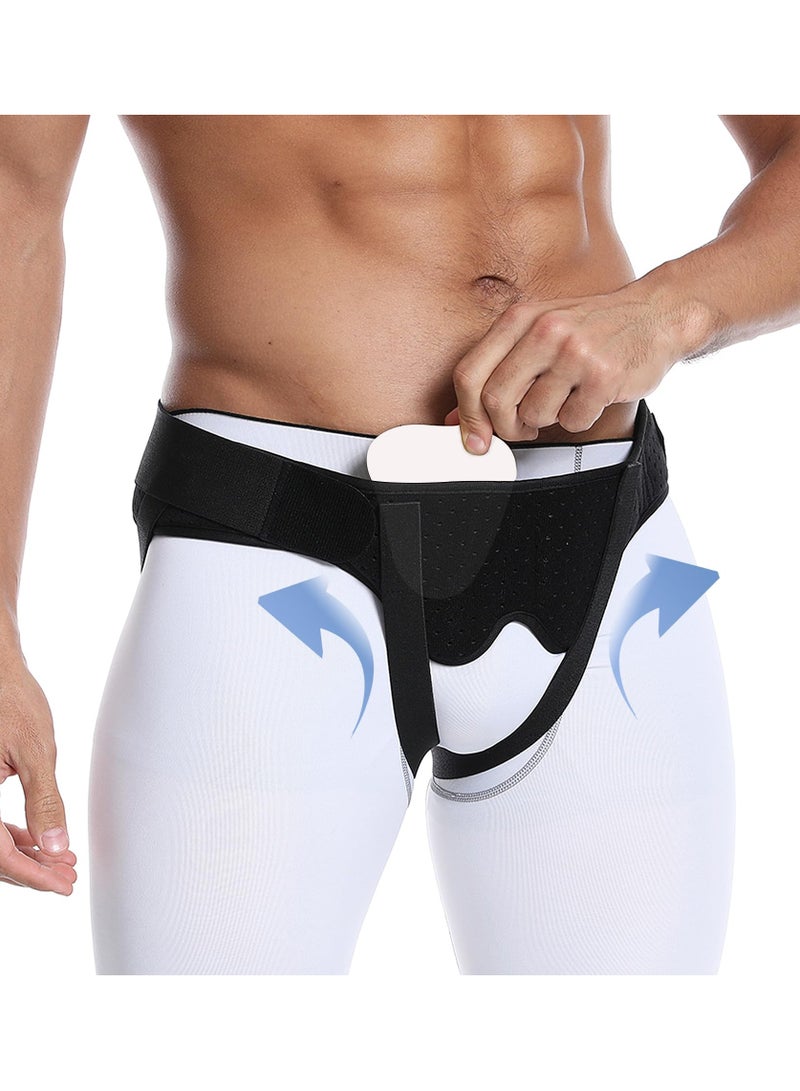 SYOSI Hernia Belt Truss for Men Women Hernia Belt, with 2 Removable Compression Pads Comfortable, Adjustable Waist Strap Guard, for Single-Double Inguinal or Sports Hernia, for Pain Relief Recovery-L - Image 1