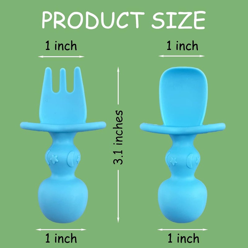HEYTUYA 12 Pack Baby Utensils Silicone Baby Spoons Self Feeding and Baby Forks Toddler Utensils for Baby Led Weaning Chewable Utensils First Stage - Image 3