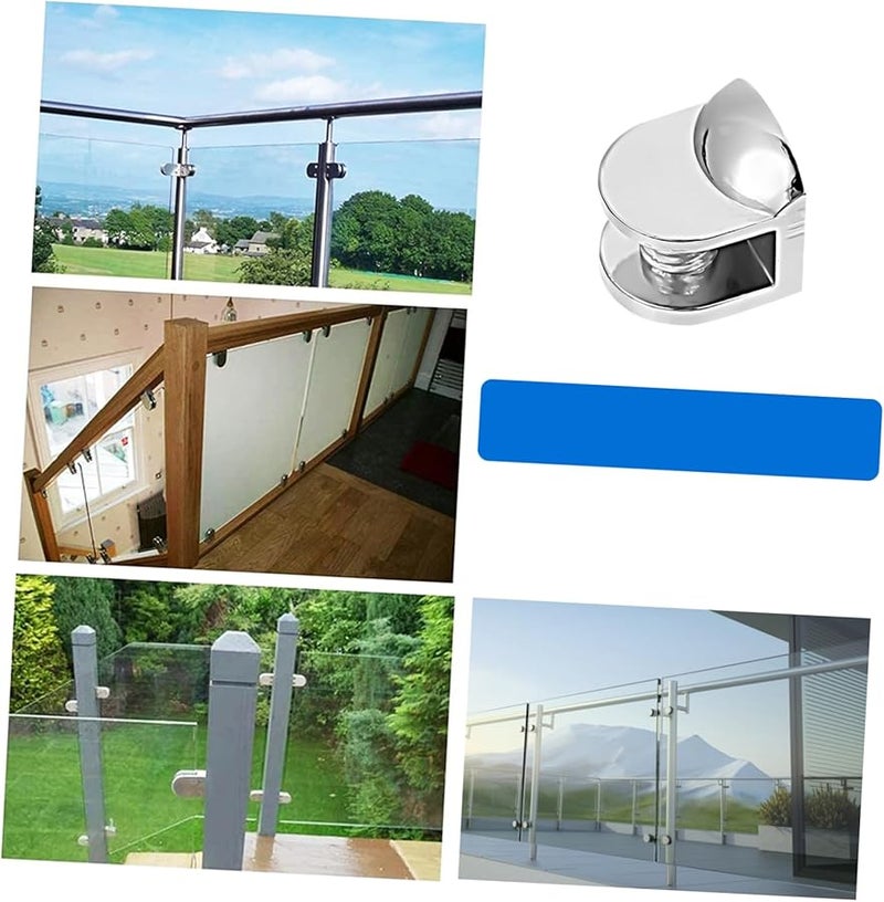 Tehaux Alloy Glass Shelf Brackets And Clamps Set Of 8 For Bathroom And Wine Cabinets - Image 5