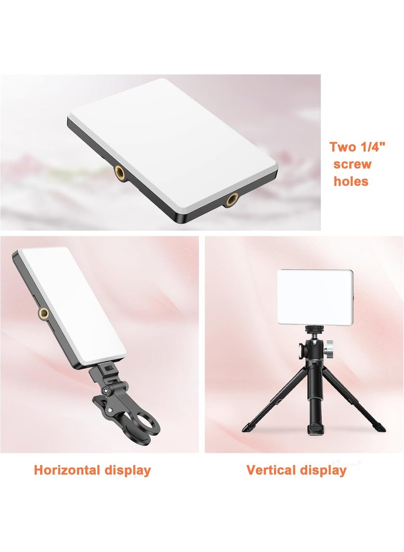 60 LED High Power Rechargeable Clip Fill Video Light with Front & Back Clip, Adjusted 3 Light Modes for Phone, iPhone, Android, iPad, Laptop, for Makeup, Selfie, Vlog, Video Conference - Image 2