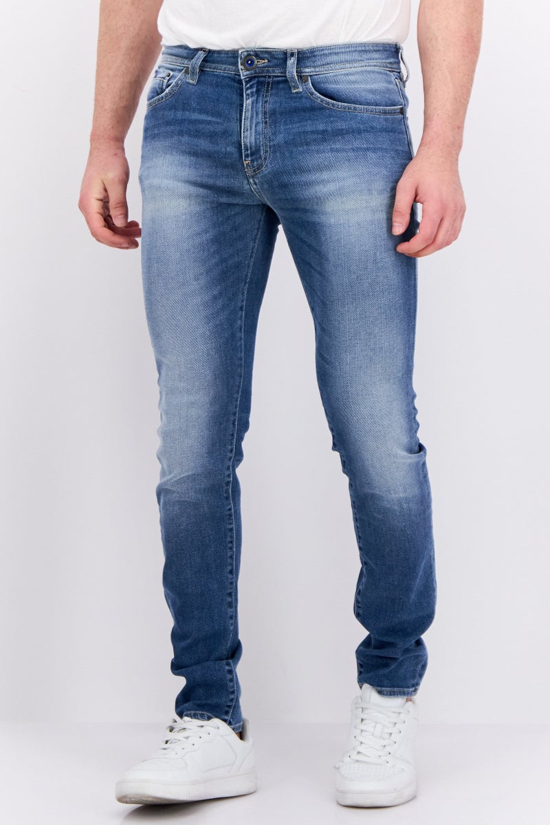 GAS Men  Regular Fit Washed Stretchable Jeans, Denim Blue - Image 1