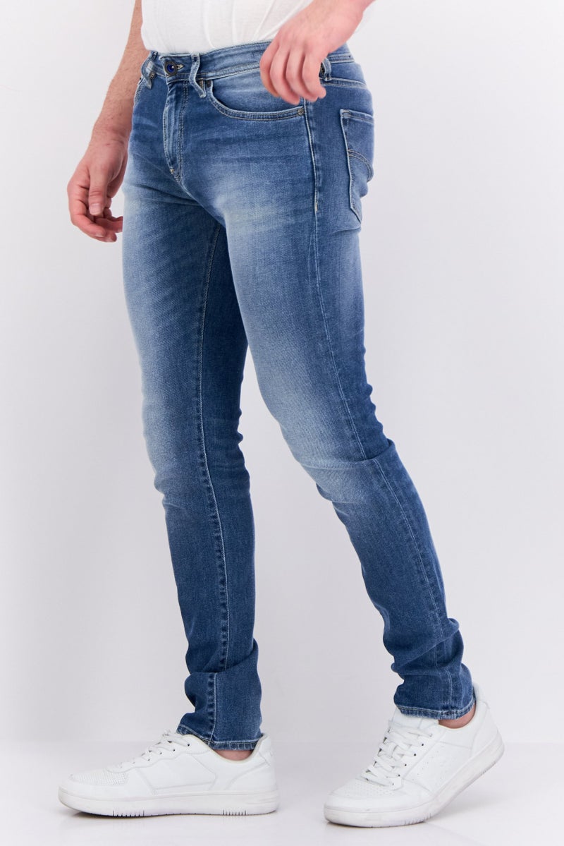 GAS Men  Regular Fit Washed Stretchable Jeans, Denim Blue - Image 4
