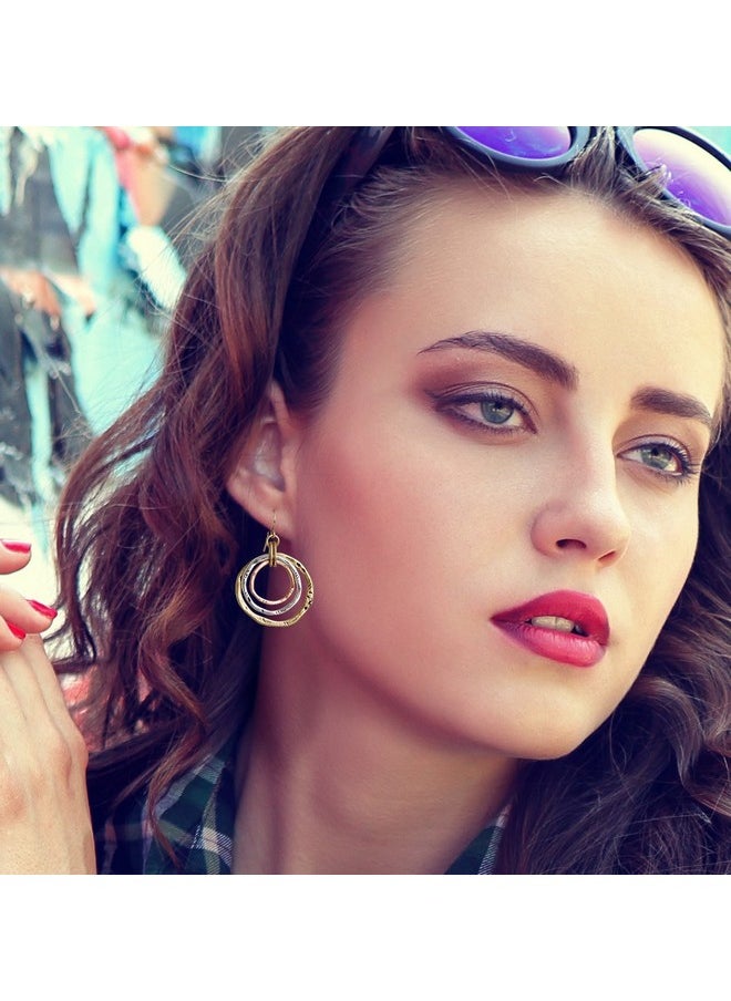 SPUNKYsoul - SPUNKYsoul Handmade 3 Circle Boho Antiqued 3 Tone Earrings Jewelry for Women - Image 1