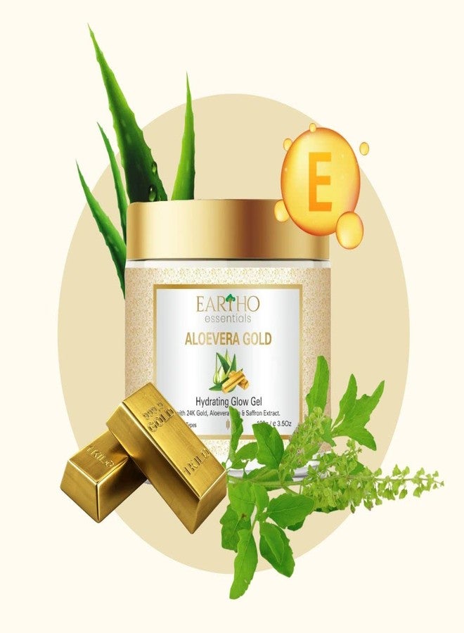 Eartho Essentials Aloevera Gold Hydrating Glow Gel With 24k Gold,Aloevera pulp & saffron extract 100g - Image 4