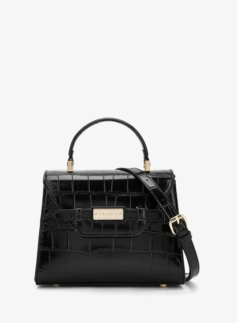 Textured Satchel Bag With Detachable Strap