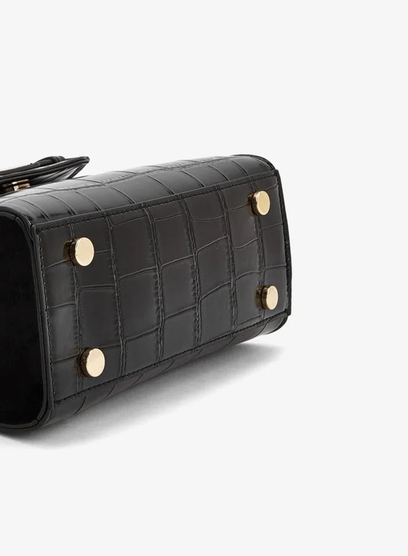 Celeste BLACK Textured Satchel Bag With Detachable Strap for Women | Best Price UAE