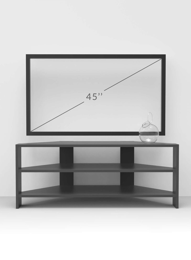 Mourah Home Thales Modern Corner Tv Stand Up To 43'' Inch Tvs| Spacesaving Tv Stand With Storage| 110X36X45 Cm (Dark Brown) - Image 4