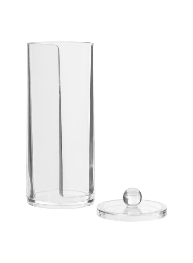 Five Simply Smart Selena Cylindrical Cotton Pad Dispenser Clear 20 x 7.5 x 7.5 cm 155905