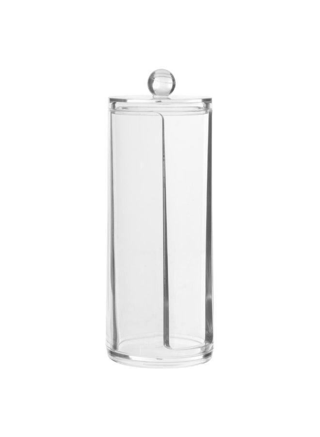 Five Simply Smart Selena Cylindrical Cotton Pad Dispenser Clear 20 x 7.5 x 7.5 cm 155905 - Image 1