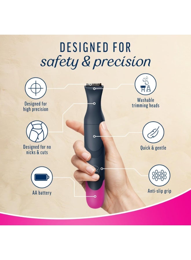 Veet Women Trimmer |All-in-One Full Body Trimmer for Women | Full Body, Bikini, Face & Eyebrow | No Nicks & Cuts | Hair Removal | Bikini Trimmer | Eyebrow Trimmer - Image 3