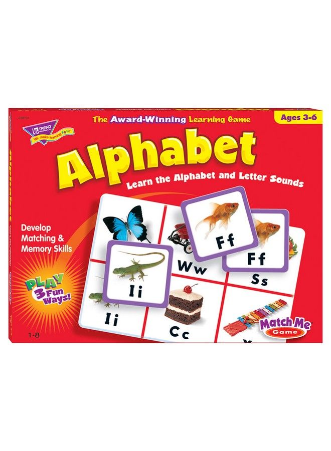 Trend Enterprises : Match Me Game Alphabet Learn The Alphabet And Letter Sounds With Photos Develop Matching And Memory Skills Play 3 Fun Ways Ages 3 And Up - Image 1