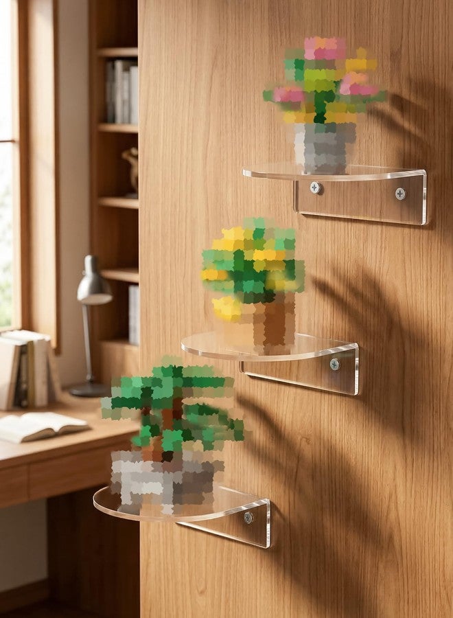 NiHome Floating Shelves 3 Pack, Clear Acrylic Wall Display for LEGO, Funko - Image 3