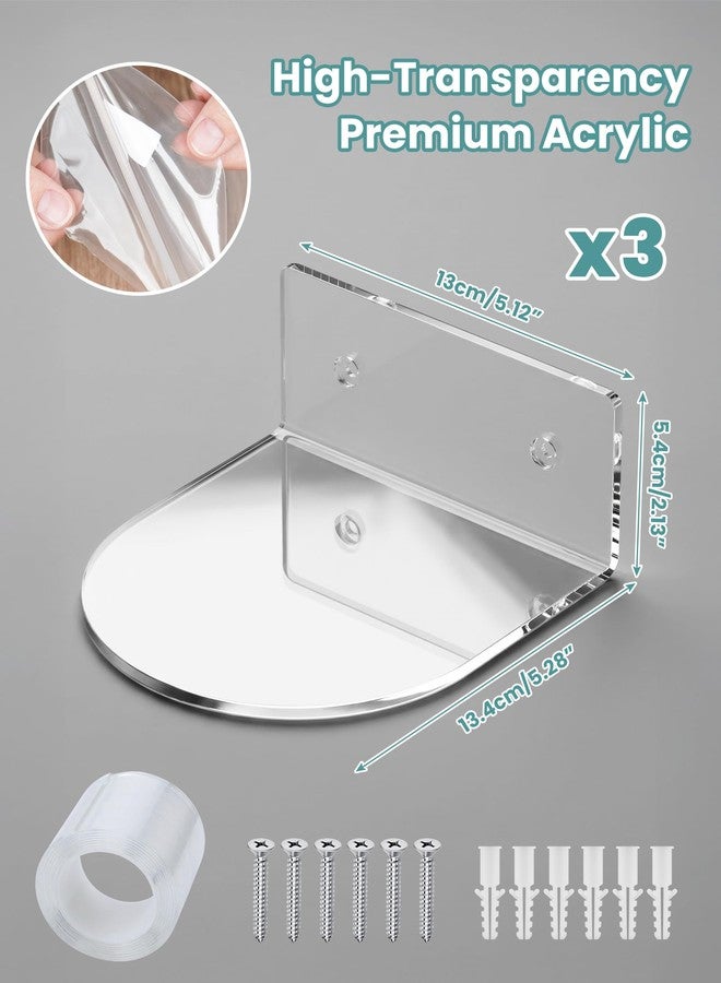 NiHome Floating Shelves 3 Pack, Clear Acrylic Wall Display for LEGO, Funko - Image 4