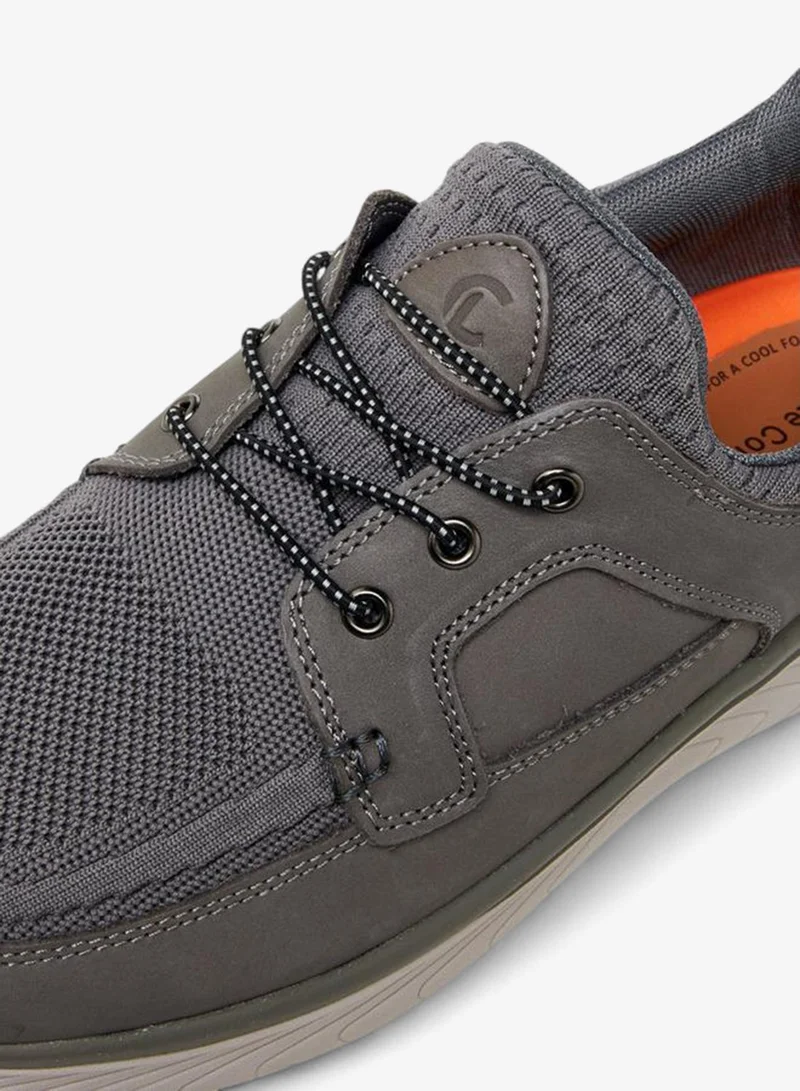 Le Confort GREY Men Panelled Slip-On Leather Loafers for Men | Best Price UAE