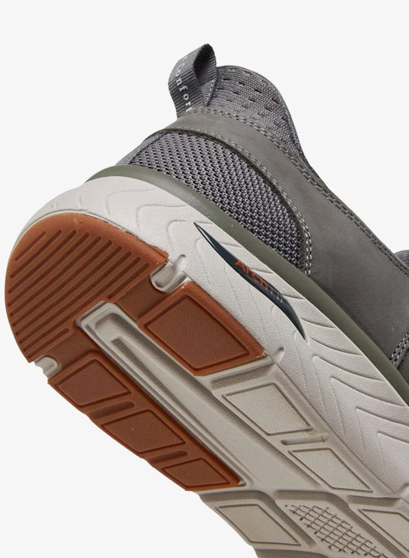 Le Confort GREY Men Panelled Slip-On Leather Loafers for Men | Best Price UAE