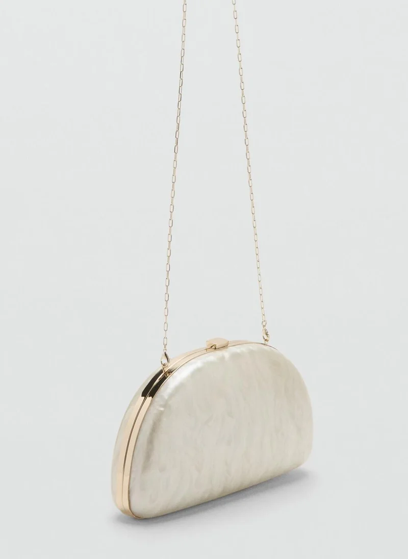 MANGO Pearl-effect clutch bag