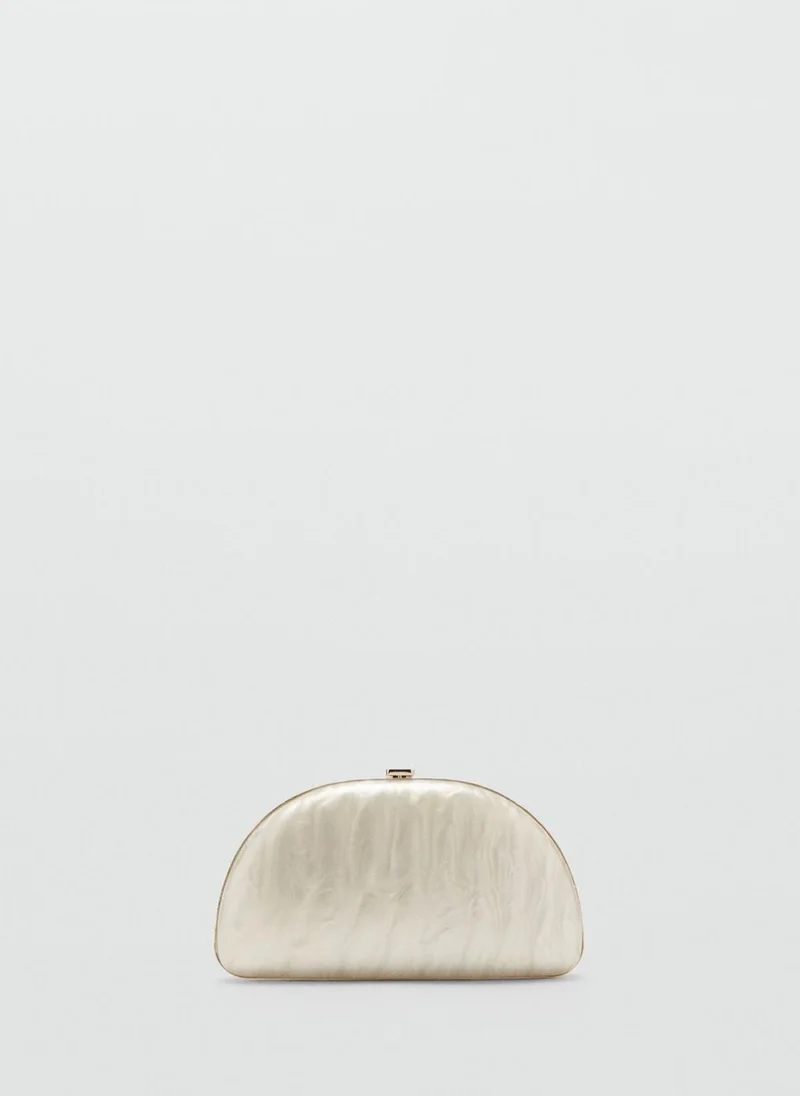 MANGO Pearl-effect clutch bag