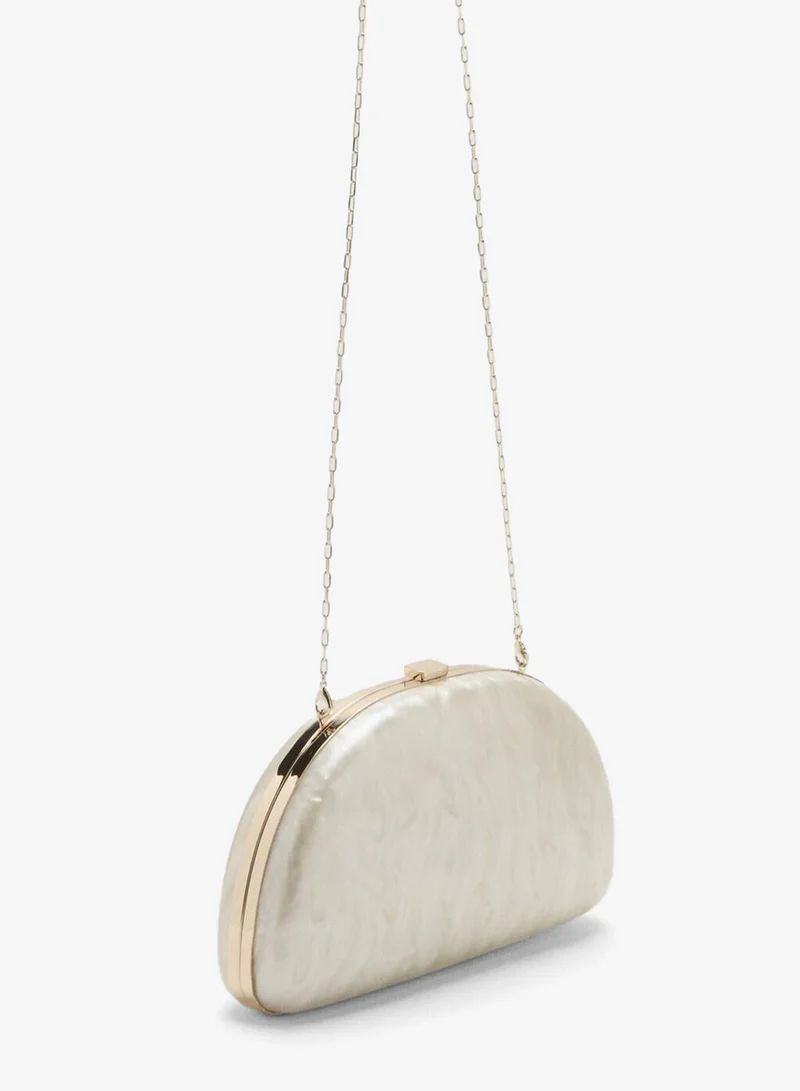 MANGO Pearl-effect clutch bag