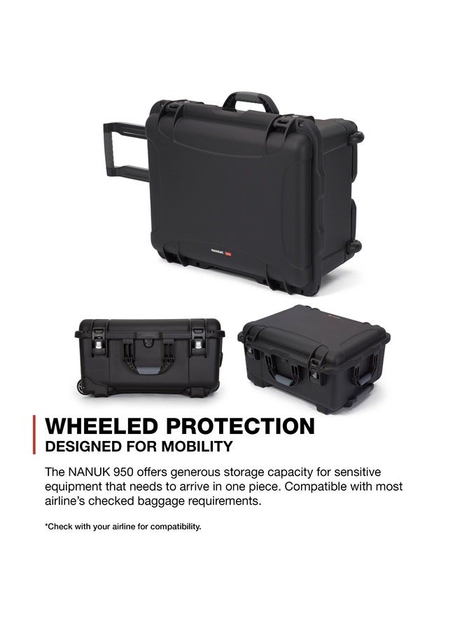 Nanuk 950 Waterproof Hard Case with Wheels Empty - Black - Image 2