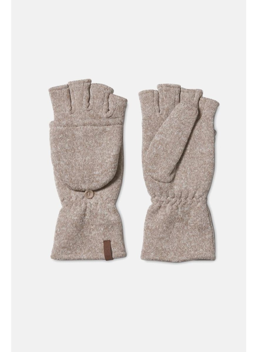 Tchibo Men Fold Over Mittens Glove, Beige and Brown  - Image 2