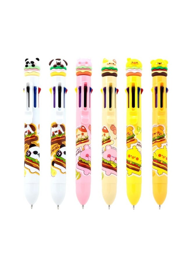 Puckator Cute Hamburger Multi-Color Ballpoint Pen with Fun Topper – Novelty Stationery Pen for Kids, Assorted 1 Piece, Creative Writing School Office Supplies Gift Pen for Fun Learning & Drawing - Image 1