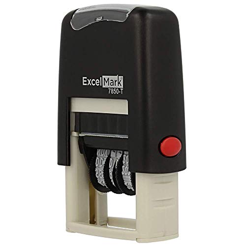 ExcelMark Faxed - Self-Inking Rubber Date Stamp - Compact Size - Black Ink - Image 4