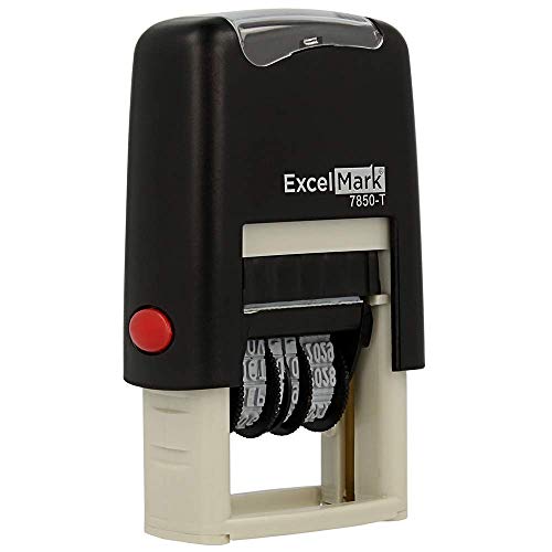 ExcelMark Faxed - Self-Inking Rubber Date Stamp - Compact Size - Black Ink - Image 2