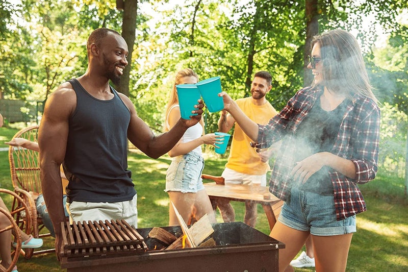 DecorRack Turquoise Plastic Cups  12 oz Disposable Cups  Reusable Party Supplies (120 Count) - Image 4