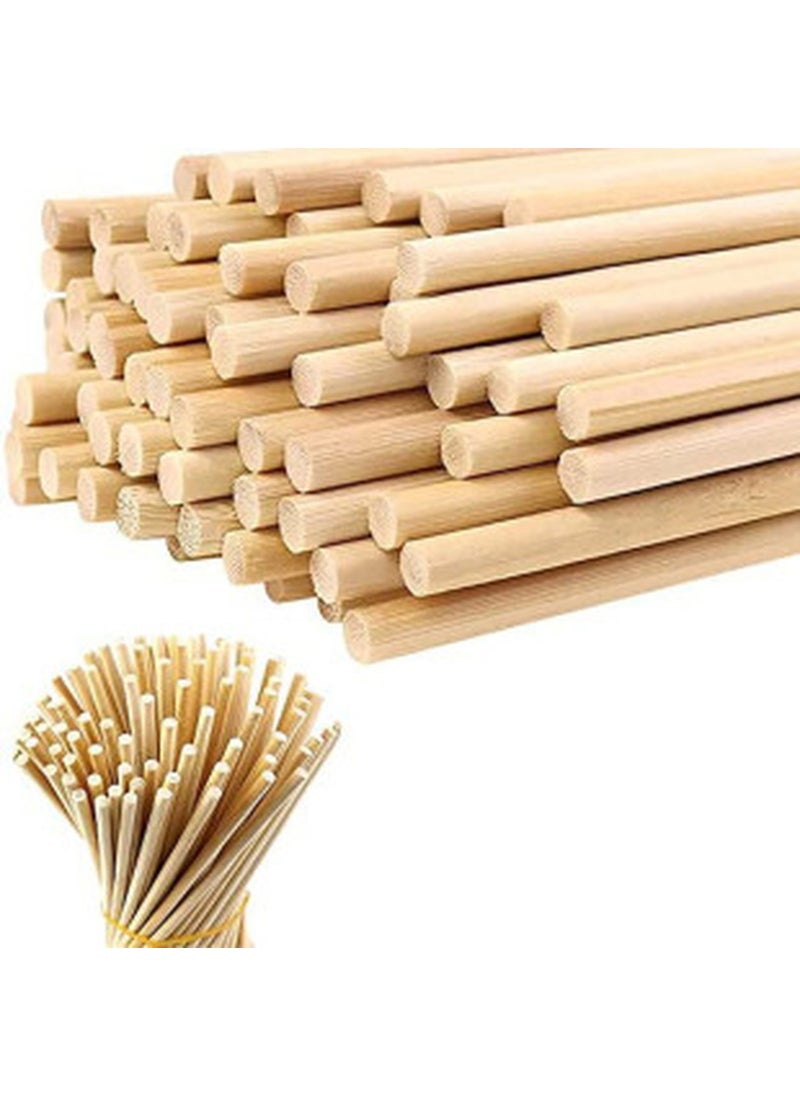 NCY Wooden Bamboo Cylinder Model Sticks 5 mm 10 cm 200 Pieces  - Image 1