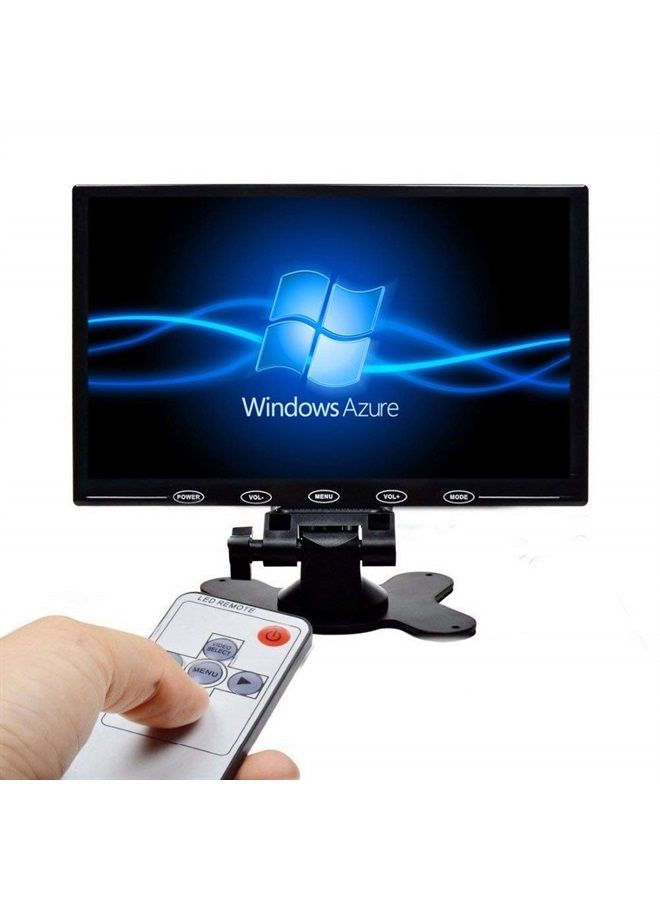 Camecho شاشة LCD مقاس 9 بوصة عالية الدقة، شاشة ملونة، مدخلين فيديو/HDMI/VGA، تدعم النسخ الاحتياطي للسيارة، عرض للكمبيوتر المصغر، CCTV، أمان المنزل، مع جهاز تحكم عن بعد - Image 1