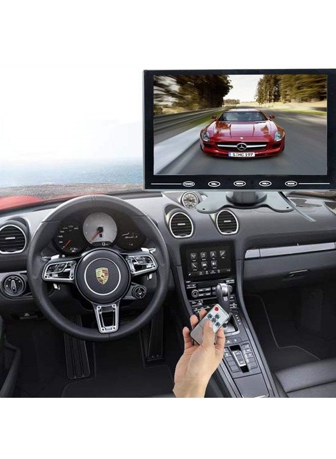 Camecho شاشة LCD مقاس 9 بوصة عالية الدقة، شاشة ملونة، مدخلين فيديو/HDMI/VGA، تدعم النسخ الاحتياطي للسيارة، عرض للكمبيوتر المصغر، CCTV، أمان المنزل، مع جهاز تحكم عن بعد - Image 2