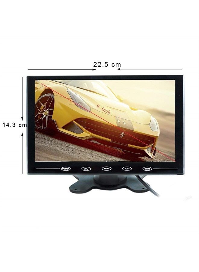 Camecho شاشة LCD مقاس 9 بوصة عالية الدقة، شاشة ملونة، مدخلين فيديو/HDMI/VGA، تدعم النسخ الاحتياطي للسيارة، عرض للكمبيوتر المصغر، CCTV، أمان المنزل، مع جهاز تحكم عن بعد - Image 4