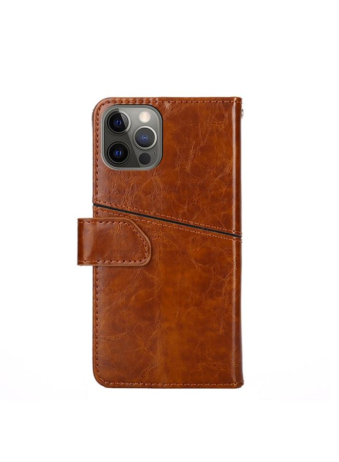 Zaboon Case For iPhone 12 Pro Geometric Stitching Horizontal Flip TPU + PU Leather Case with Holder & Card Slots & Wallet - Image 2