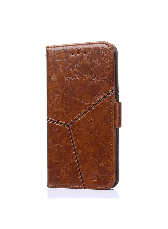 Zaboon Case For iPhone 12 Pro Geometric Stitching Horizontal Flip TPU + PU Leather Case with Holder & Card Slots & Wallet - Image 3