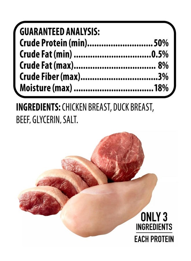 جولدن|ريووردز، وجبات خفيفة متنوعة من لحم الدجاج والبط ولحم البقر المجفف للكلاب، كيس 12 أونصة، مصنوعة من دجاج وبط ولحم بقري حقيقي، خالية من الحبوب، وجبات خفيفة فاخرة عالية البروتين للكلاب، مثالية للكلاب - Image 5