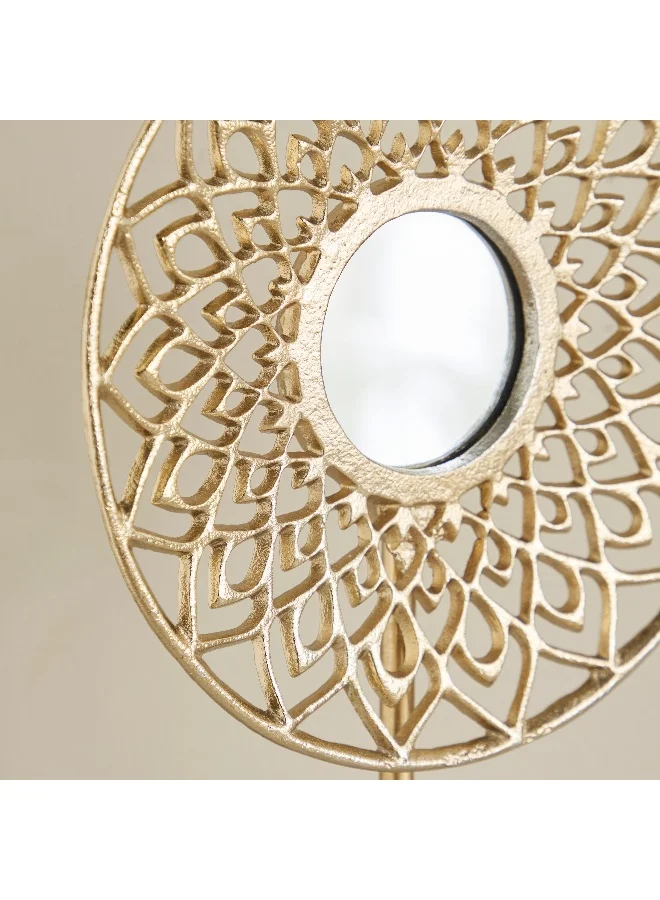 Home Box Ozawa Cutwork Aluminium Sculpture with Marble Base - 30x8x39 cm