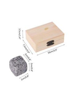 WYBOT Whisky Stones, Set of 9 Whisky Wine Chilling Stones Set Reusable Ice Cubes Bar Home Drink Chiller Stones Rocks Wooden Box Packaging for Whiskey and other Beverages,Gifts for Men Dad(Gray) 